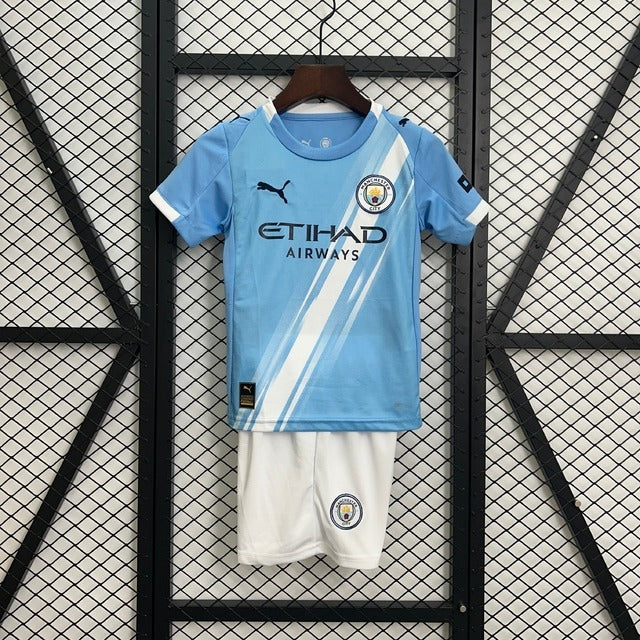 Manchester City Local 25/26  Conjunto Infantil